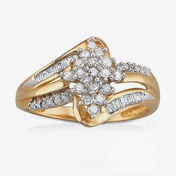 1/3 CT. T.W. Diamond 10K Gold Cluster Ring