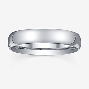 4mm Silver Domed Mens Wedding Ring