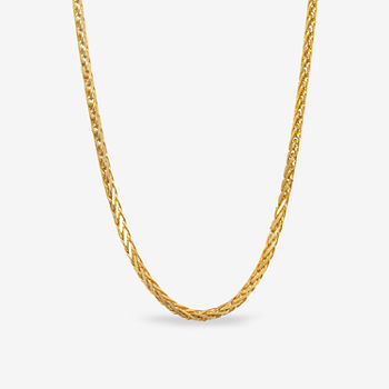 14K Yellow Gold Diamond-Cut Wheat Chain 16" Necklace