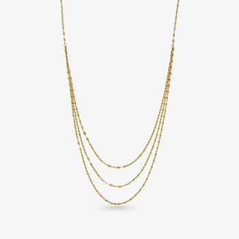 Womens 17 Inch 14K Gold Link Necklace