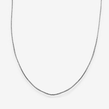 Made in Italy Sterling Silver 16 - 24 Inch Solid Box Chain Necklace