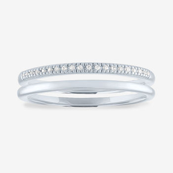 "The Perfect Stack" Womens Diamond Accent Genuine White Diamond Sterling Silver Stackable Ring