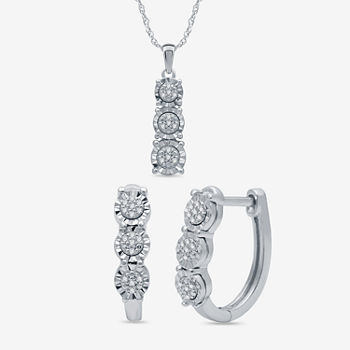 1/6 CT. T.W. Genuine White Diamond Sterling Silver 2-pc. Jewelry Set