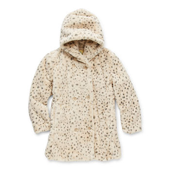 Thereabouts Little & Big Girls Midweight Faux Fur Coat