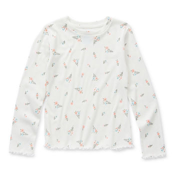 Thereabouts Little & Big Girls Round Neck Long Sleeve T-Shirt