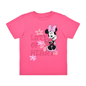 Okie Dokie Toddler Girls Crew Neck Minnie Mouse Short Sleeve Graphic T-Shirt