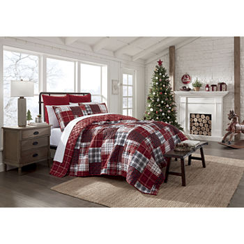 North Pole Trading Co. Holiday Plaid Quilt Set