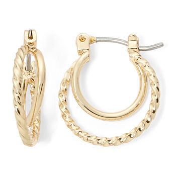 Monet® Gold-Tone 2-Row Orbital Hoop Earrings