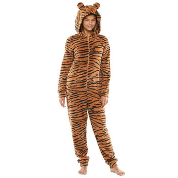 Peace Love And Dreams Tiger Womens Long Sleeve One Piece Pajama