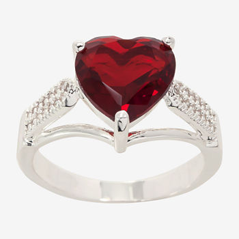 Sparkle Allure Cubic Zirconia Heart Solitaire Cocktail Ring