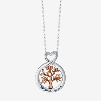 Footnotes Family Sterling Silver Heart Pendant Necklace