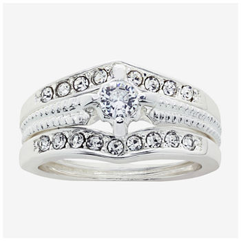 Sparkle Allure 3-pc. Cubic Zirconia Pure Silver Over Brass Ring Sets