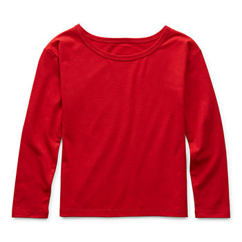 Thereabouts Girls Adaptive Round Neck Long Sleeve T-Shirt