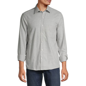 Stafford Mens Regular Fit Long Sleeve Plaid Button-Down Shirt