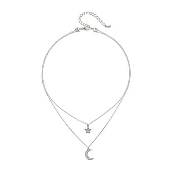 Bijoux Bar 16 Inch Link Moon Star Chain Necklace
