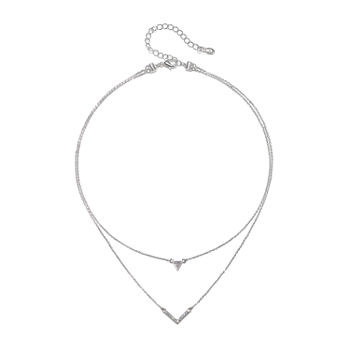 Bijoux Bar 16 Inch Link Triangle Chain Necklace