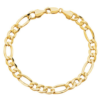 Gold Opulence 10K Gold 10 Inch Solid Figaro Link Bracelet