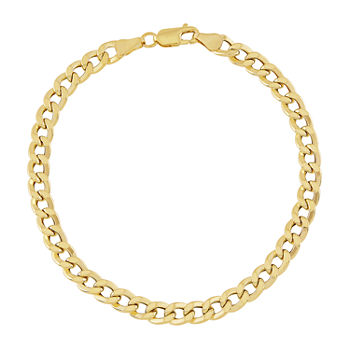 Gold Opulence 10K Gold 10 Inch Hollow Curb Link Bracelet