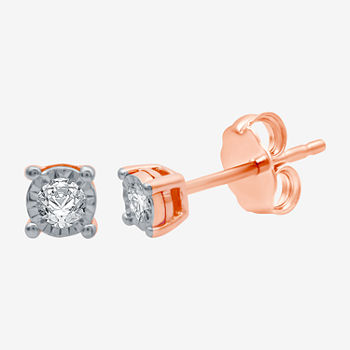 1 1/10 CT. T.W.  Lab Grown White Diamond 14K Rose Gold Over Silver 4.9mm Stud Earrings
