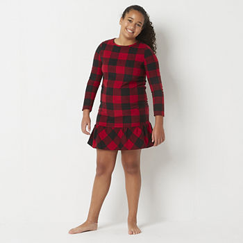 North Pole Trading Co. Girls Plus Long Sleeve Crew Neck Nightgown