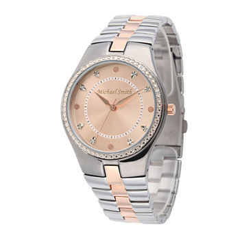 Personalized Dial Mens Diamond-Accent Two-Tone Watch