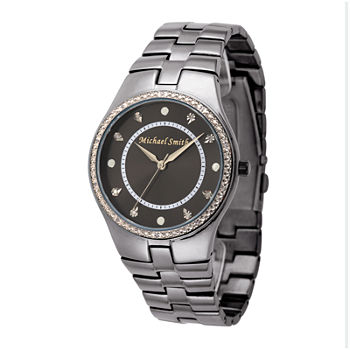Personalized Dial Mens Diamond-Accent Black Watch