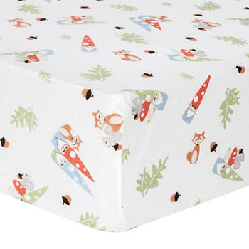 Trend Lab® Forest Gnome Fitted Flannel Crib Sheet