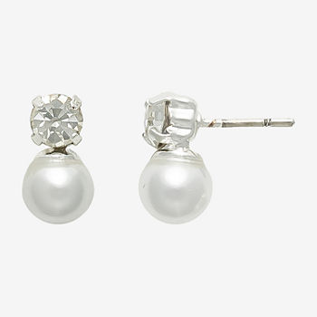 Mixit Hypoallergenic Simulated Pearl 5.7mm Stud Earrings
