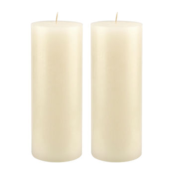 2 Pack 3X6 Unscented Ivory Pillar Candles