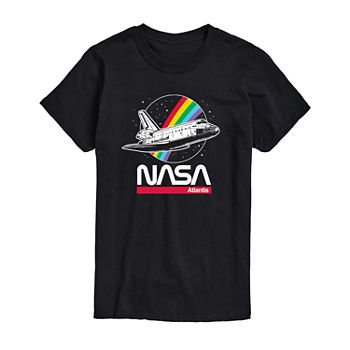 Nasa Mens Crew Neck Short Sleeve Regular Fit Graphic T-Shirt