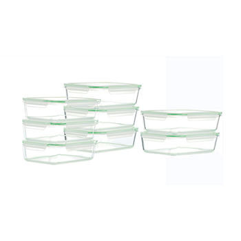 Kinetic Gogreen Glassworks Rectangular  16-Pc. Food Container Set