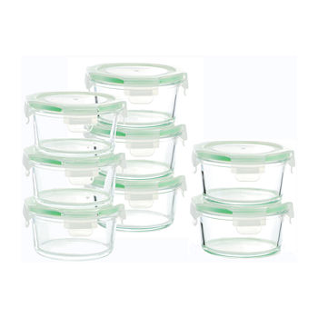 Kinetic Gogreen Glassworks Round 16-Pc. Food Container Set