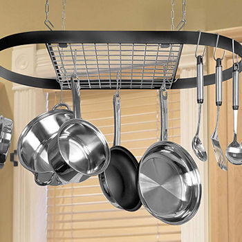 Kinetic Gogreen Oval Wrought Iron Ceiling Pot Rack