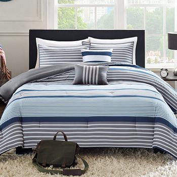 Intelligent Design Matteo Striped Comforter Set