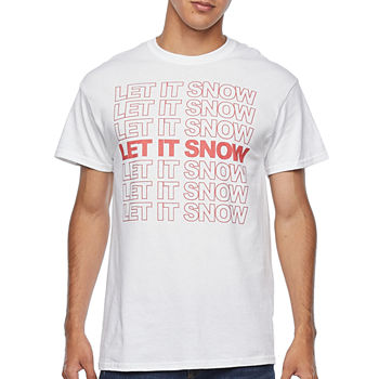 Let It Snow Mens Crew Neck Short Sleeve Regular Fit Graphic T-Shirt