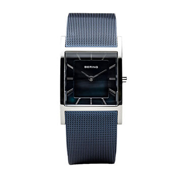 Bering Womens Blue Stainless Steel Bracelet Watch 10426-307-S