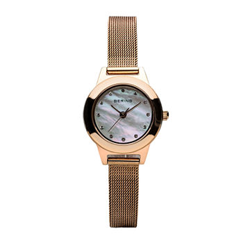 Bering Womens Rose Goldtone Stainless Steel Bracelet Watch 11125-366