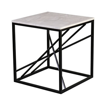 Tracarl Faux Marble End Table