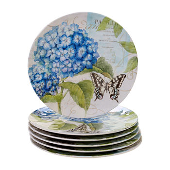 Certified International Hydrangea 6-pc. Dishwasher Safe Bpa Free Melamine Dinner Plate