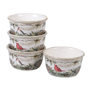 Certified International Holly And Ivy 4-pc. Dishwasher Safe Ceramic Ice Cream Bowl