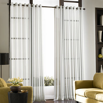 CHF Soho Voile Sheer Grommet Top Single Curtain Panel