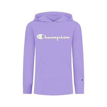 Champion Big Girls Embroidered Hooded Long Sleeve Graphic T-Shirt