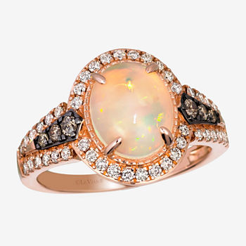 Le Vian® Ring featuring 1  1/5 CT. T.W. Neopolitan Opal™ 1/10 CT. T.W. Chocolate Diamonds®  1/3 CT. T.W. Nude Diamonds™  set in 14K Strawberry Gold®