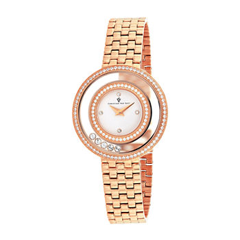 Christian Van Sant Womens Rose Goldtone Stainless Steel Bracelet Watch Cv4832
