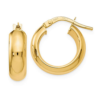 14K Gold 17mm Hoop Earrings