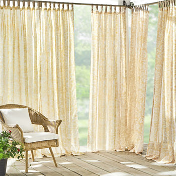 Elrene Home Fashions Verena Sheer Tab Top Outdoor Curtain Panel