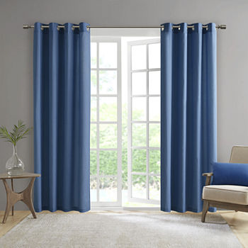 Madison Park Mission Light-Filtering Grommet Top Single Outdoor Curtain Panel