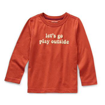 Okie Dokie Toddler Boys Adaptive Crew Neck Long Sleeve Graphic T-Shirt