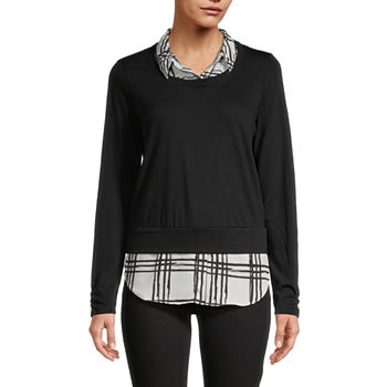 by&by Juniors Womens Long Sleeve Blouse