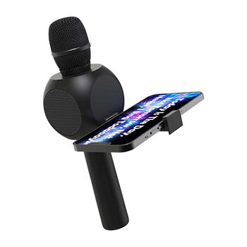 Iconic Bluetooth Karaoke Microphone, Rechargeable Microphone and Speaker with Smartphone Holder